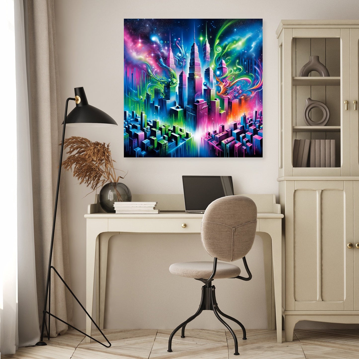 Neon Dreamscape Canvas