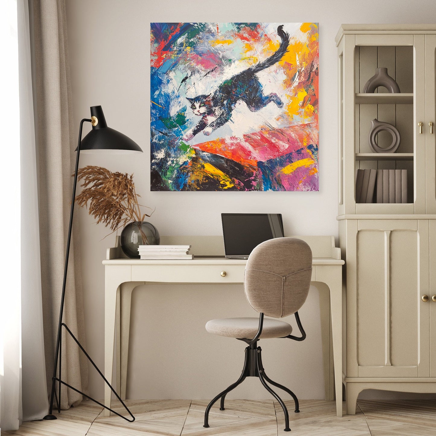 Leaping Cat Canvas