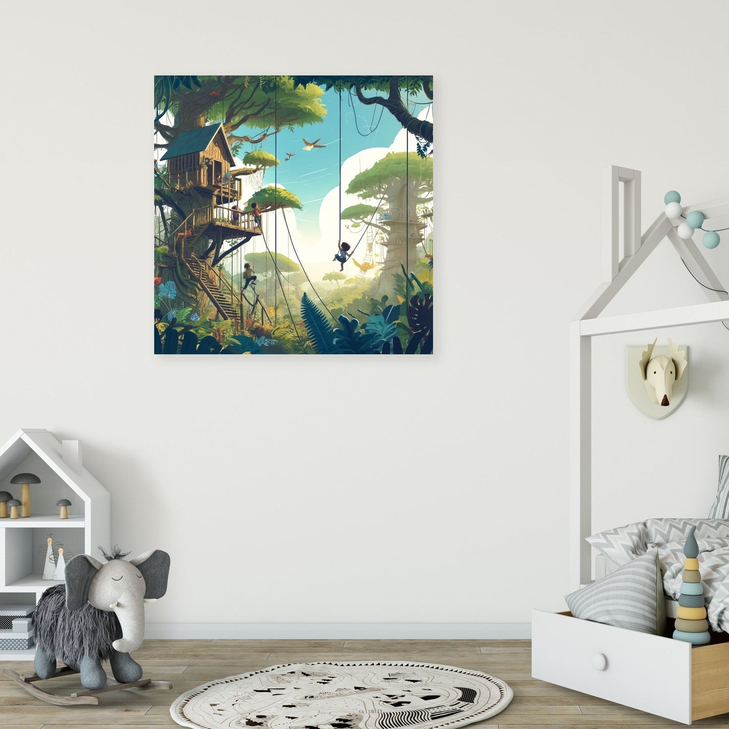 Jungle Treehouse Adventure Canvas