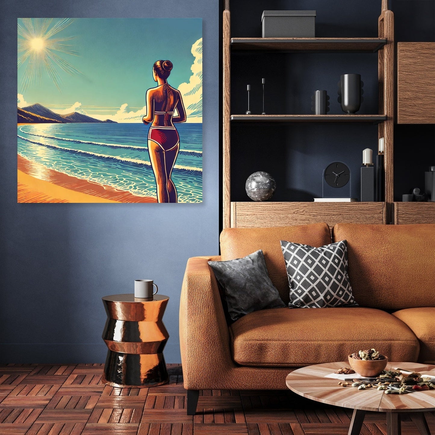 Sunset Beach Reflection Canvas