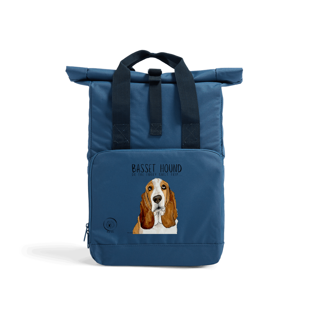 Basset Hound Roll-Top Backpack: Stylish, Sustainable, and Guilt-Trip Approved!