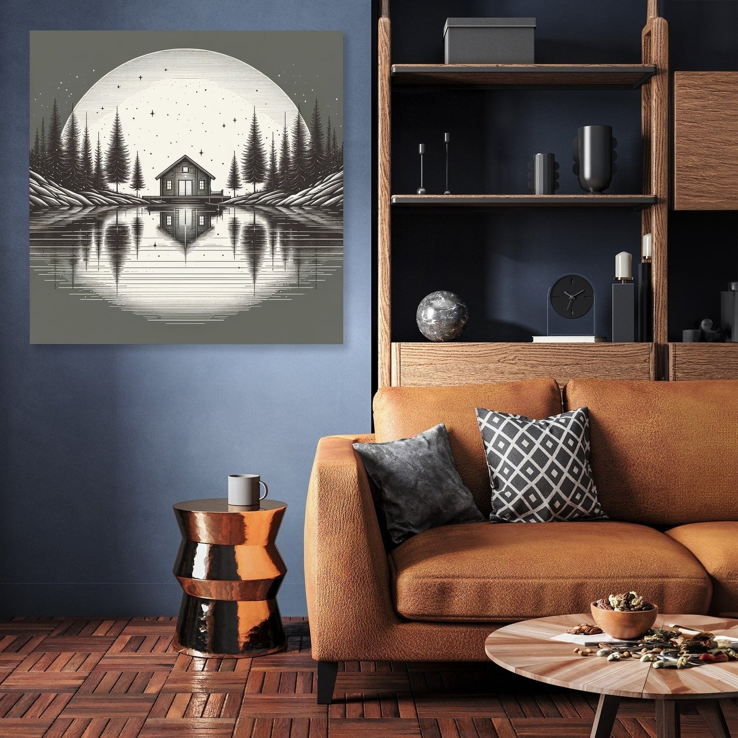 A Peaceful Retreat in Monochrome Canvas