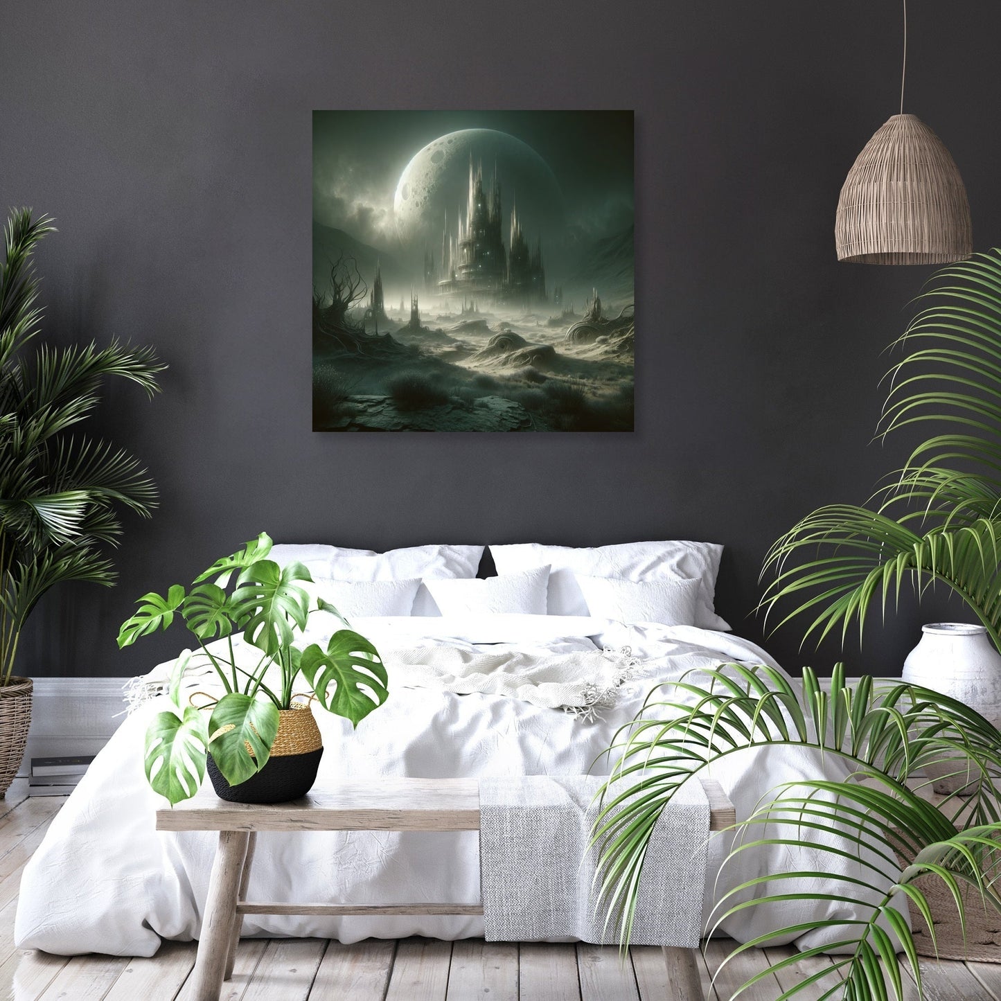 Ancient Relics Under Moonlight Canvas