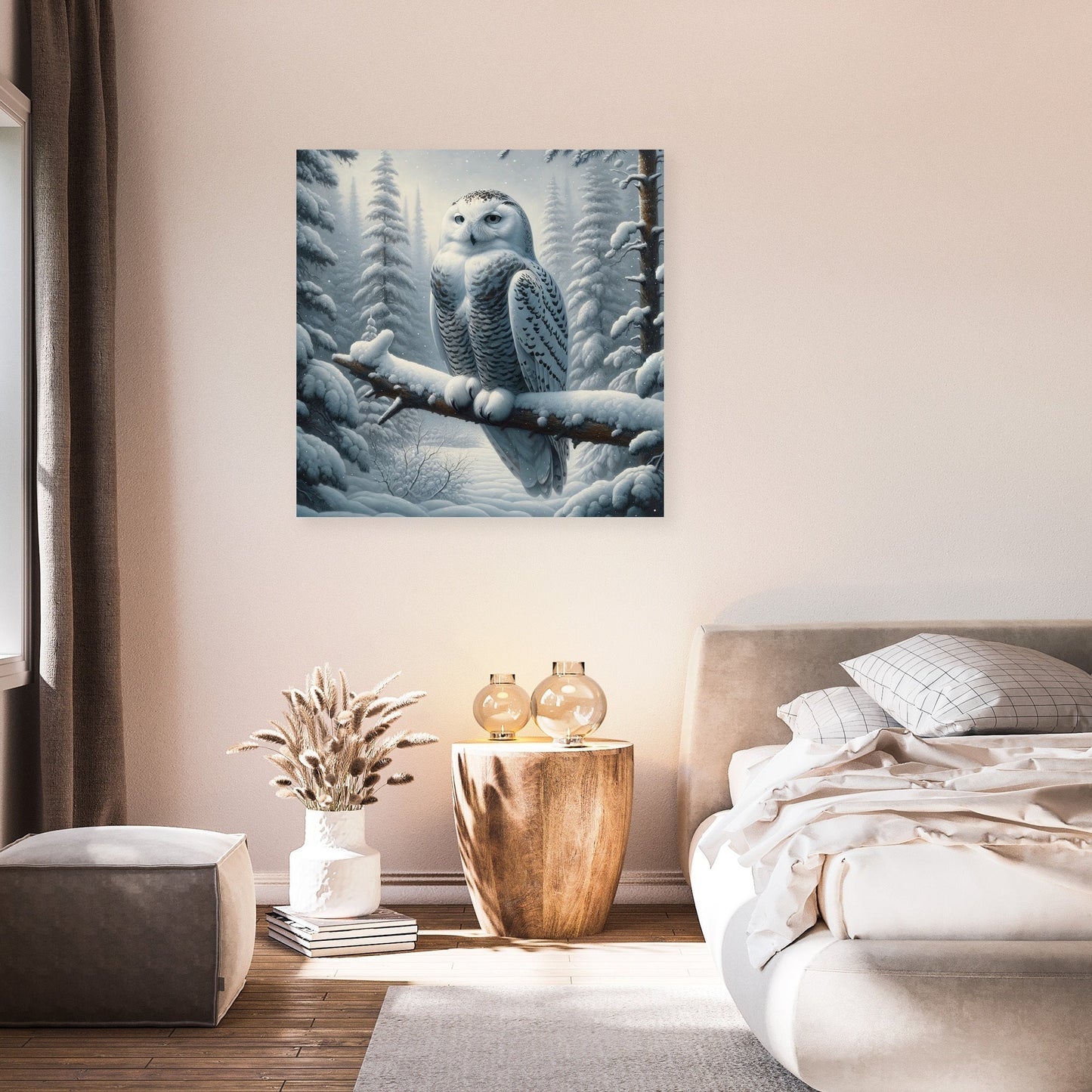 Winter Owl Solitude Canvas