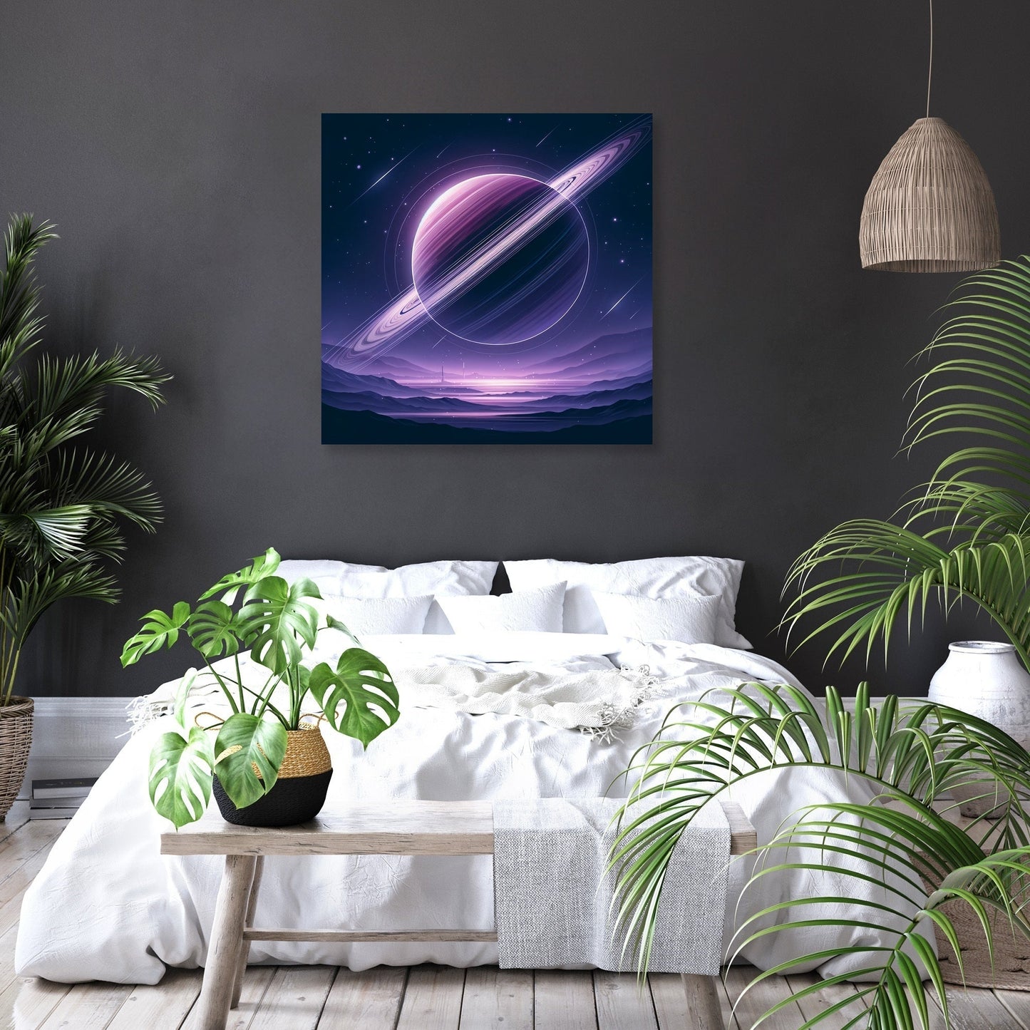Violet Ring Planet Canvas