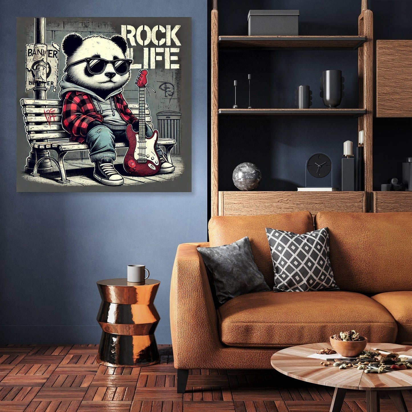 Rock Star Panda Canvas