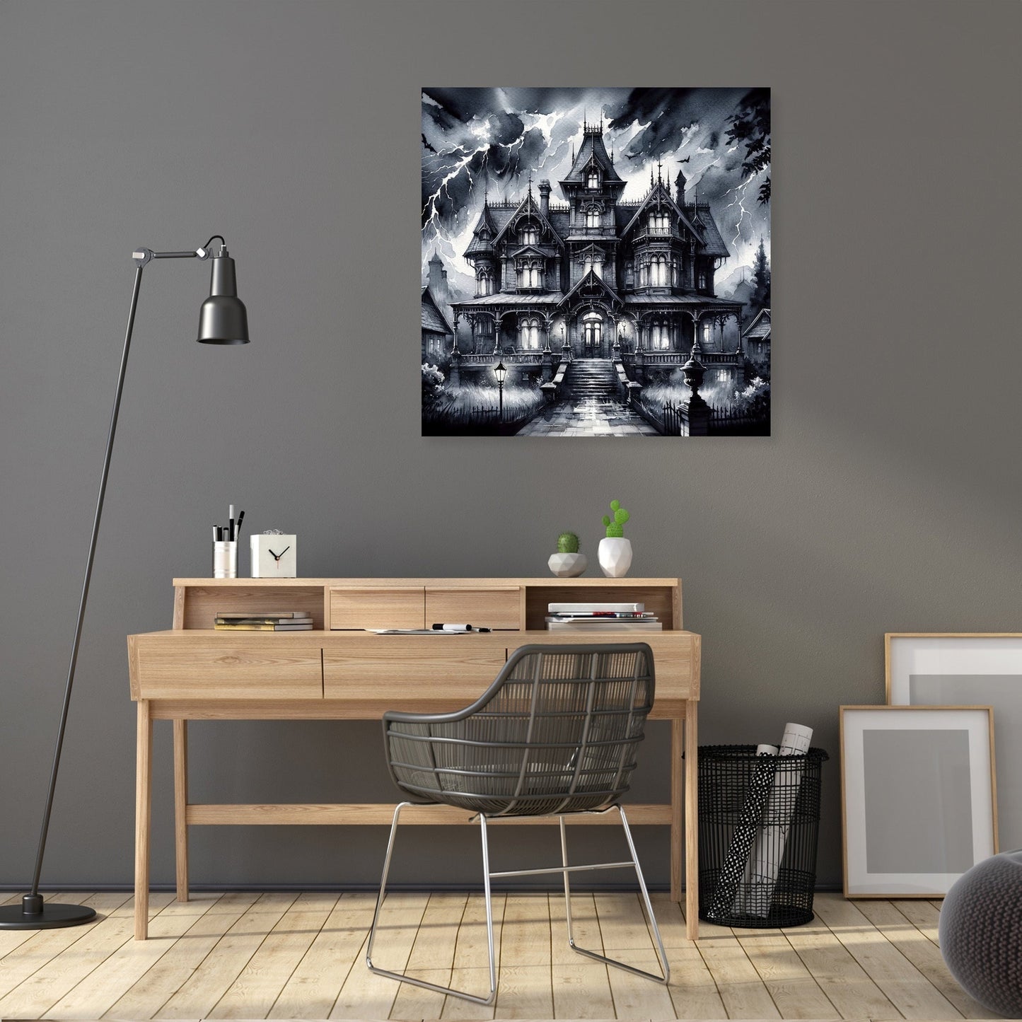 Stormy Mansion Canvas