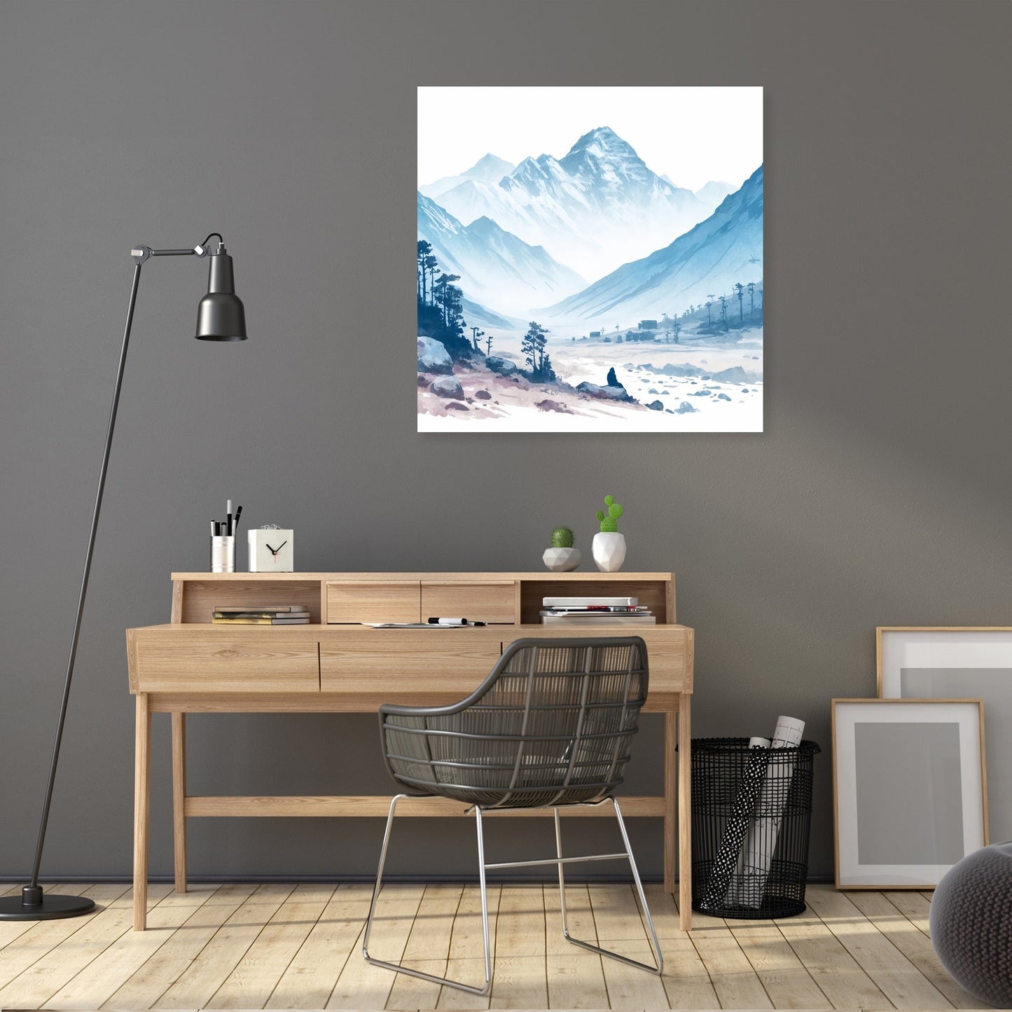 Tranquil Mountain Peaks Canvas