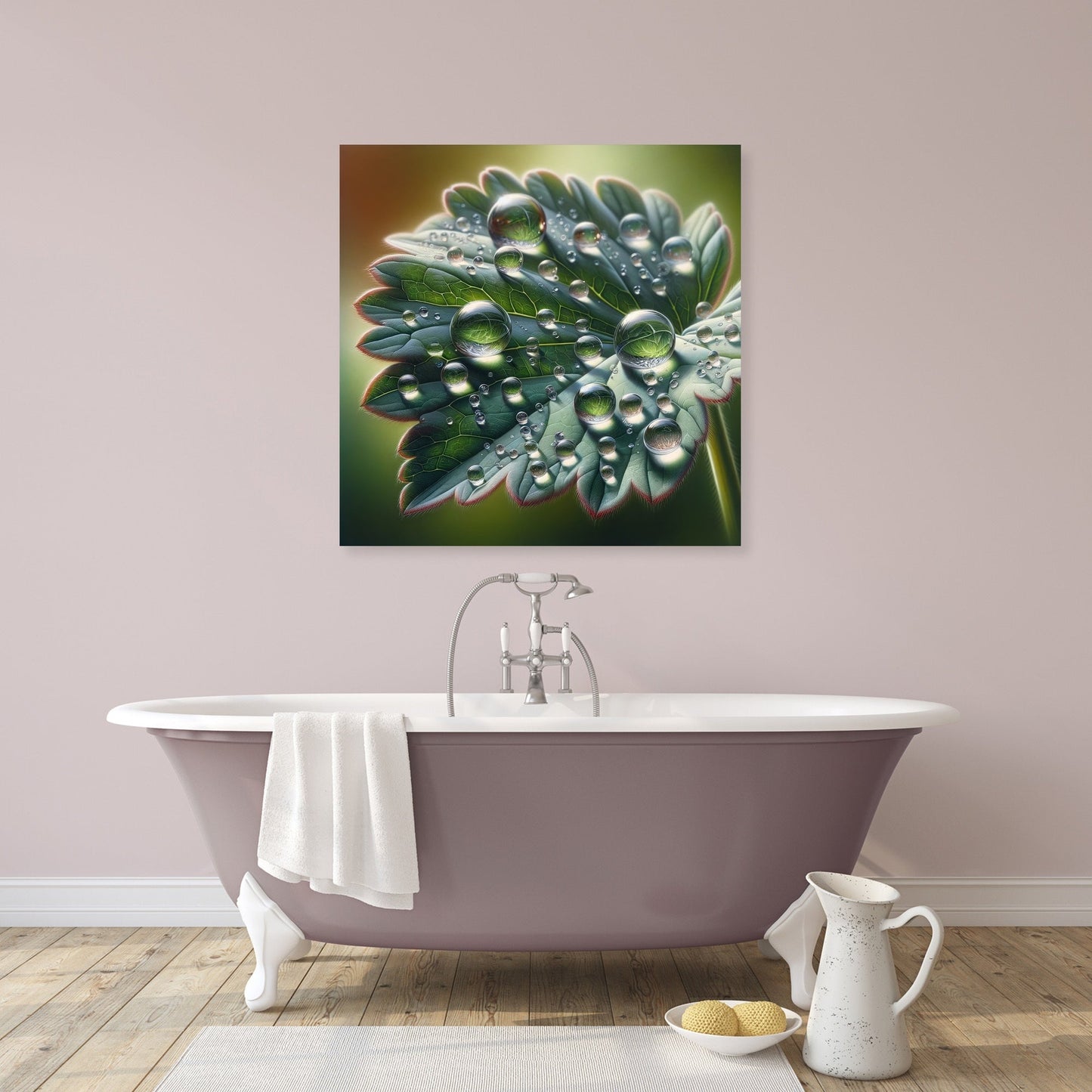 Rain-Kissed Leaf Canvas