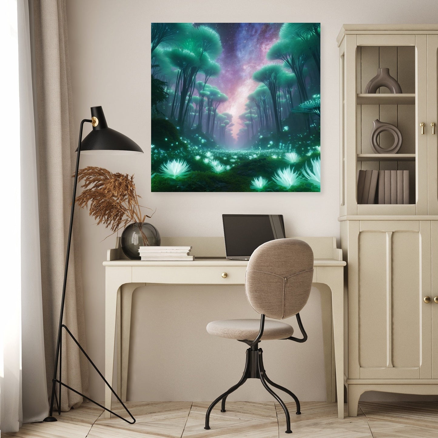 Bioluminescent Jungle Canvas