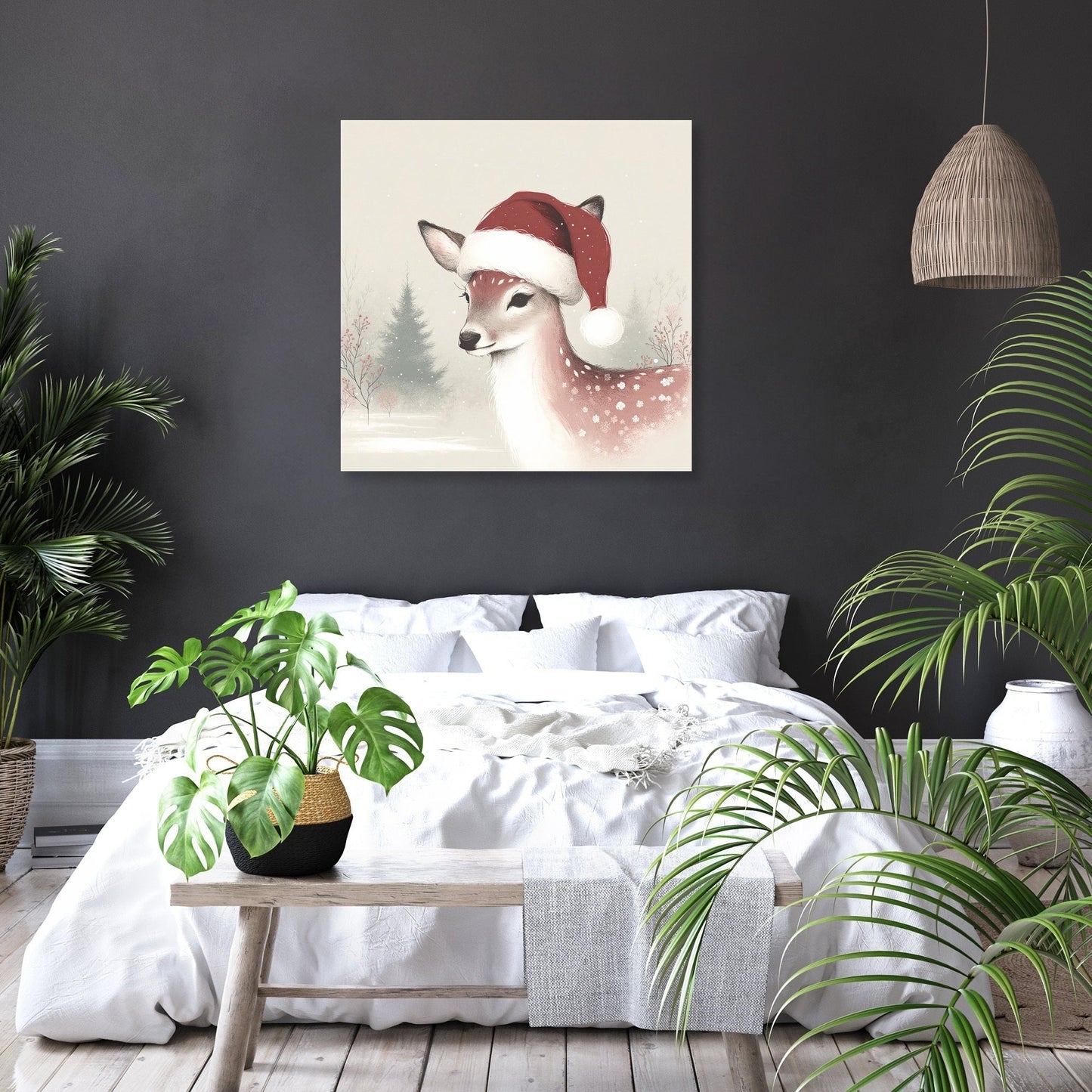 Pastel Holiday Deer Canvas