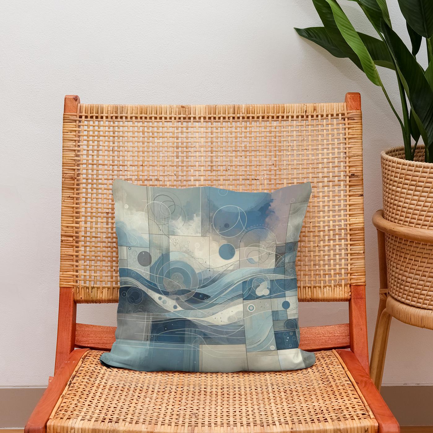 Quietude's Abstract Harmony Cotton Cushion