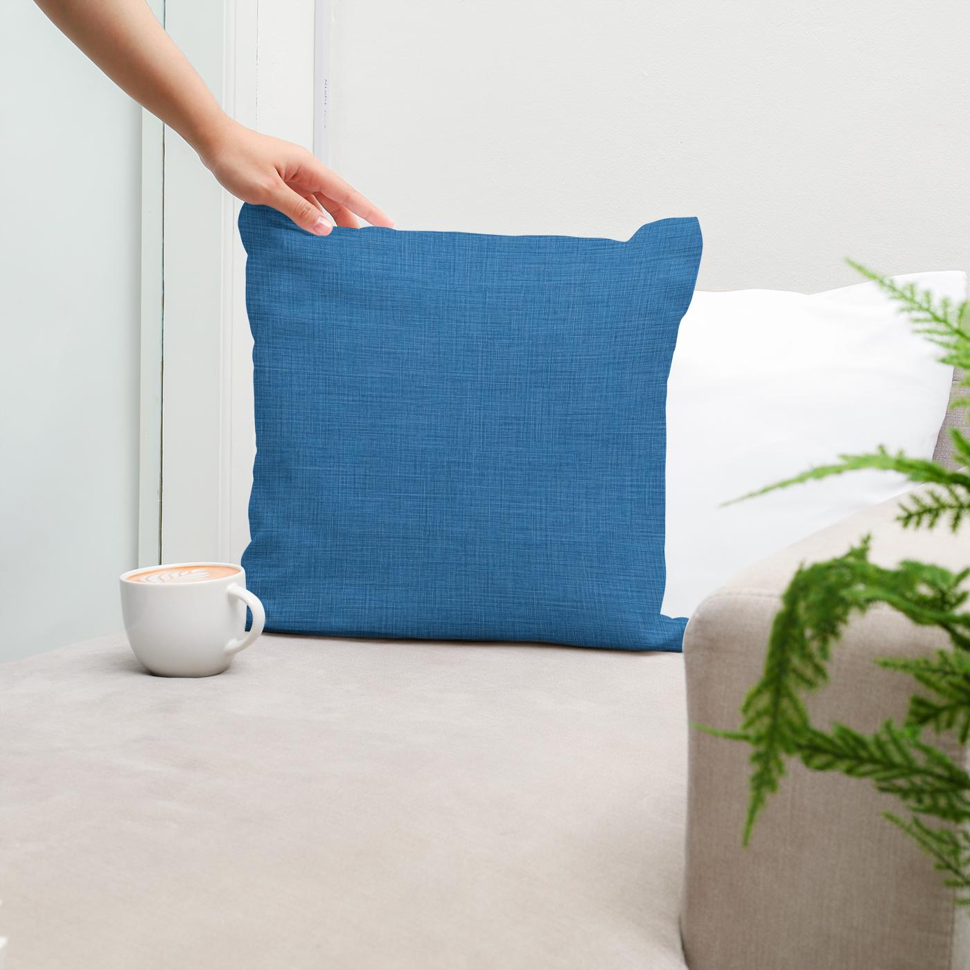 Pure Blue Cotton Cushion
