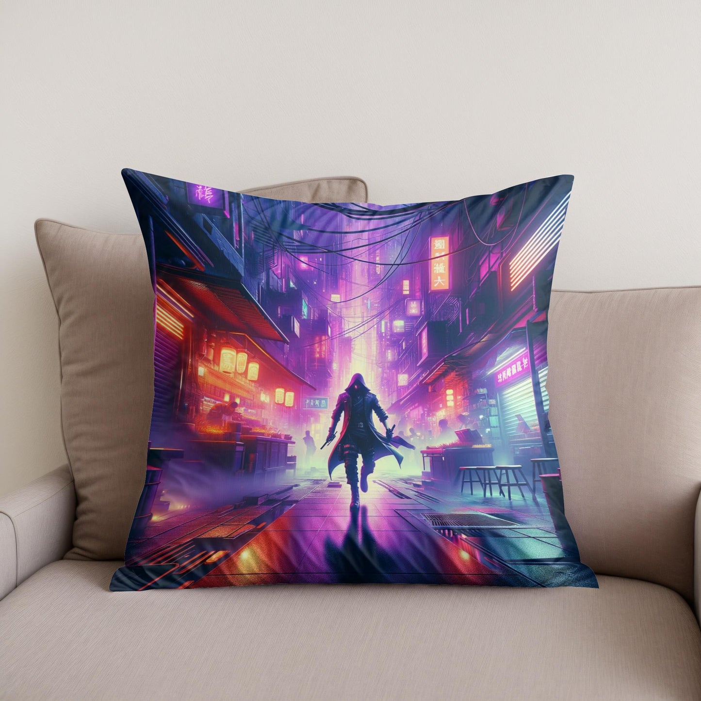 Neon Shadow Cotton Cushion