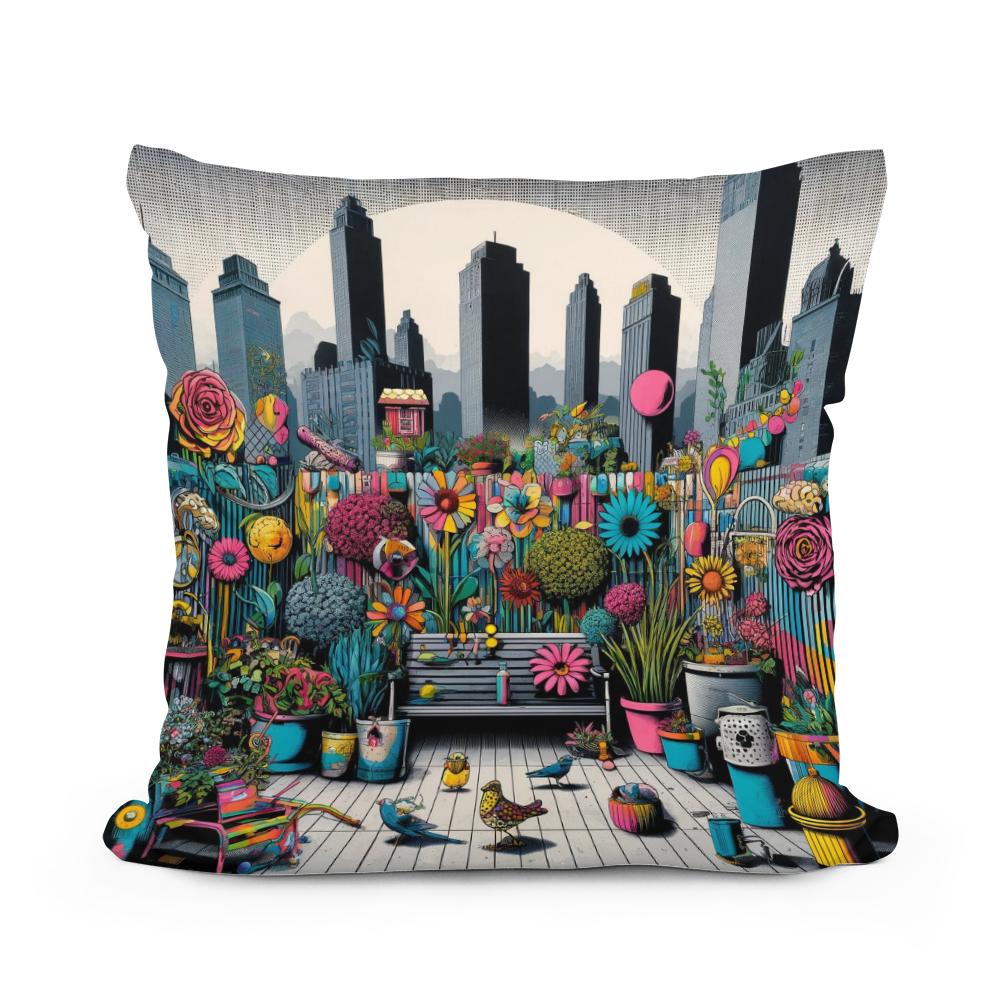 Urban Pop Garden Extravaganza Cotton Cushion