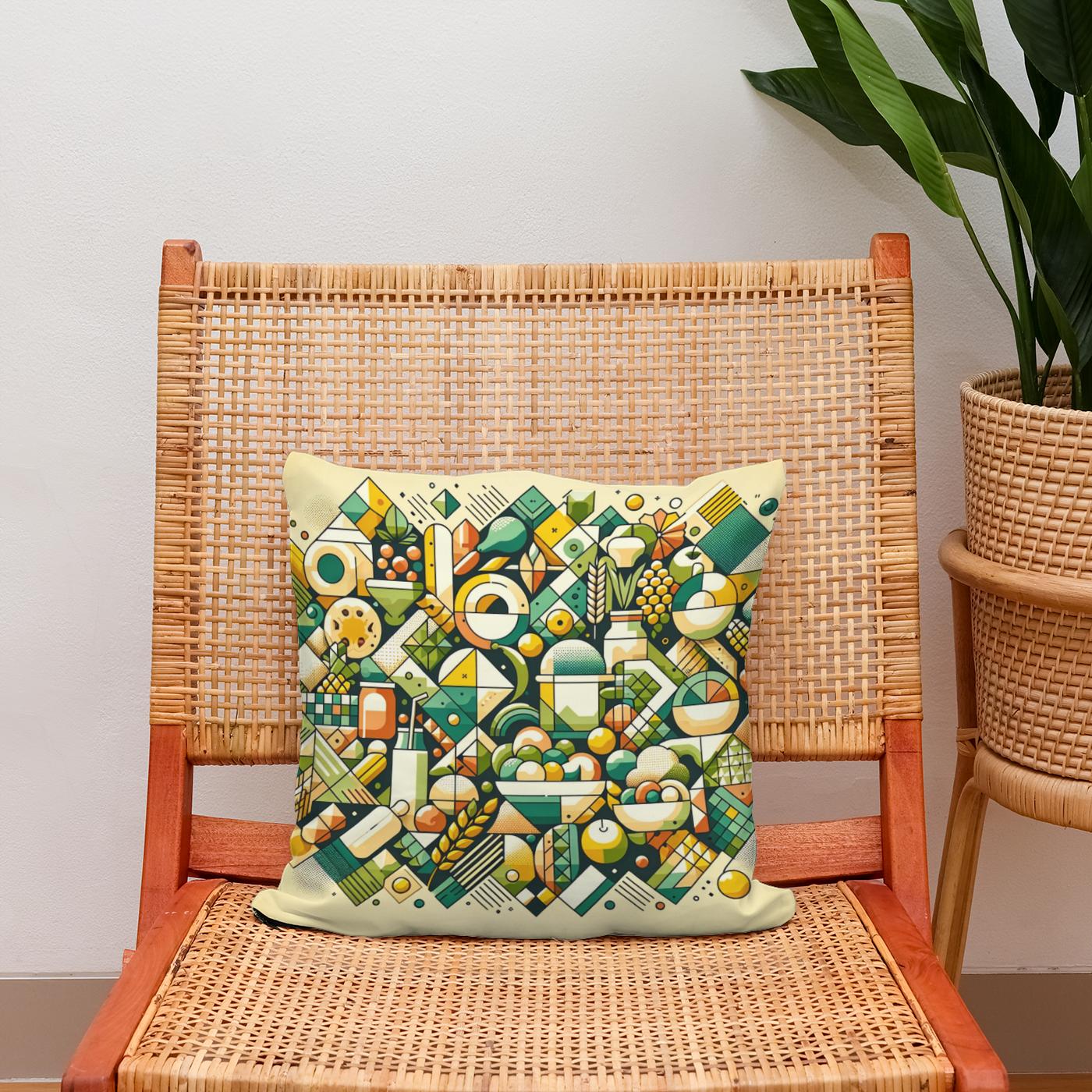 Culinary Mosaic Cotton Cushion