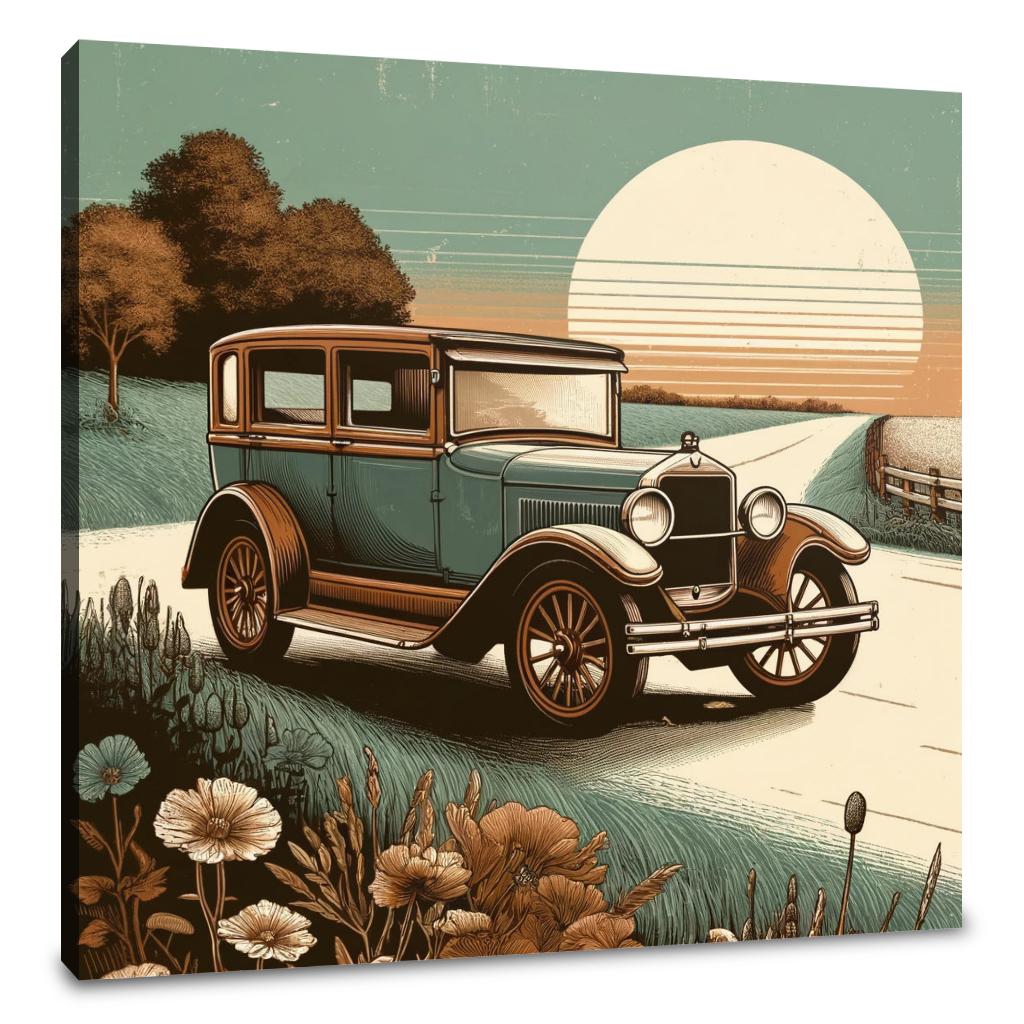 Vintage Roadside Charm Canvas
