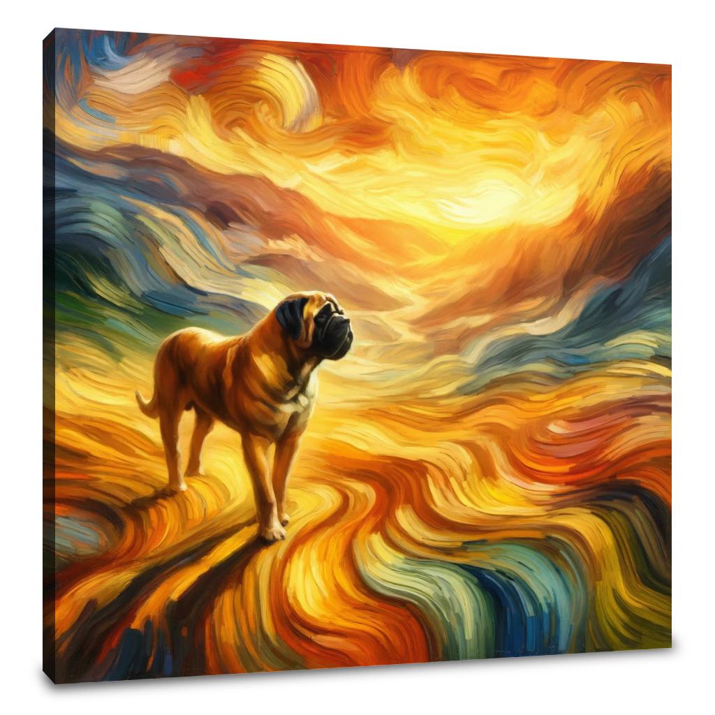Solitary Sunset Wanderer Bullmastiff Canvas