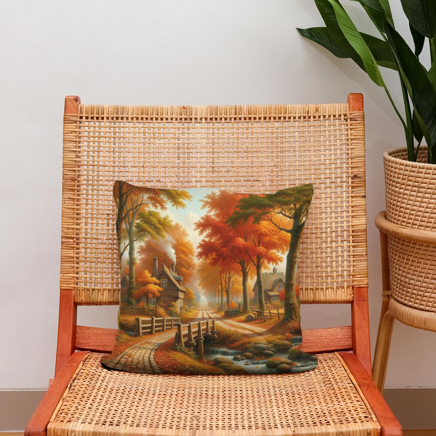 Autumn Lane Cotton Cushion