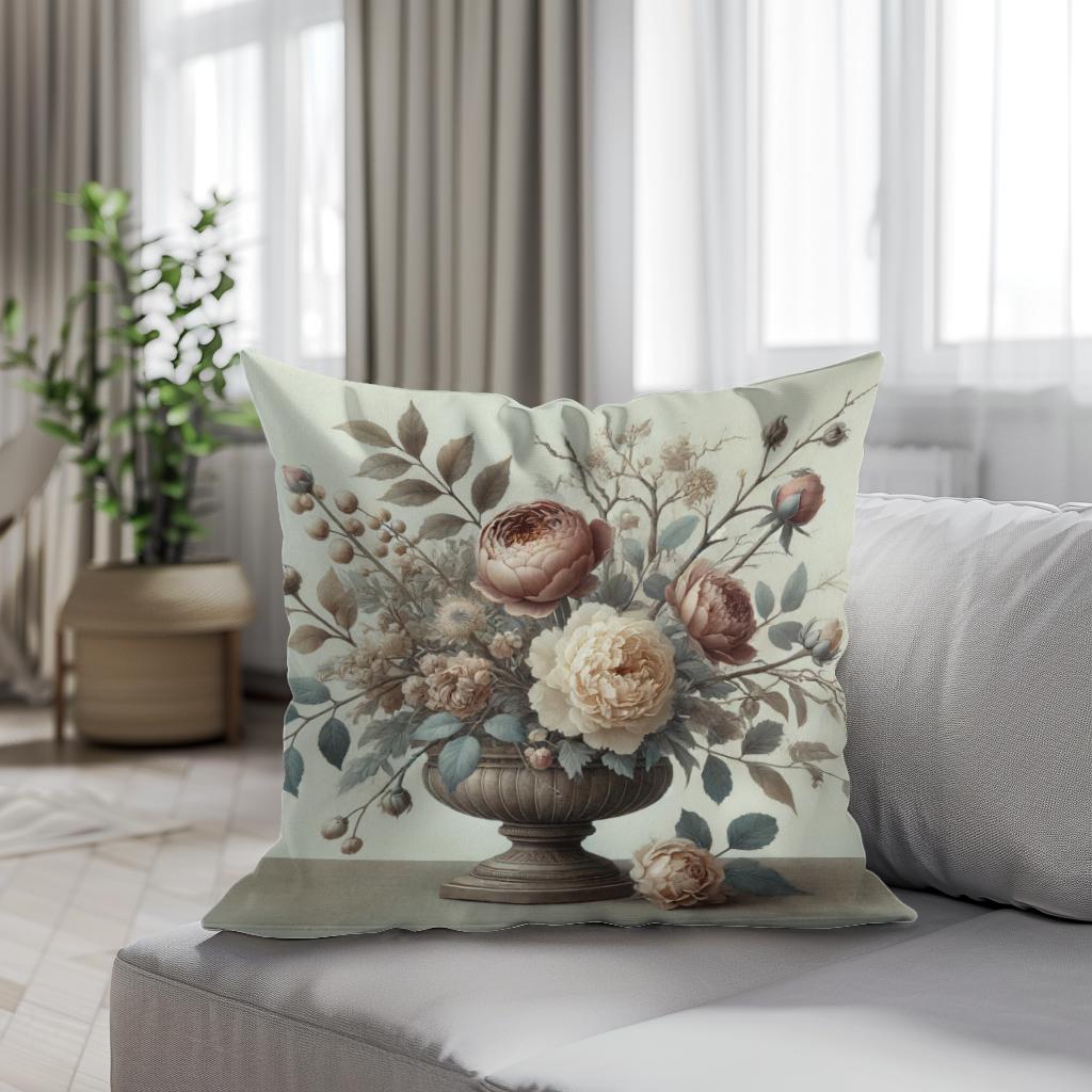 Victorian Ikebana Cotton Cushion