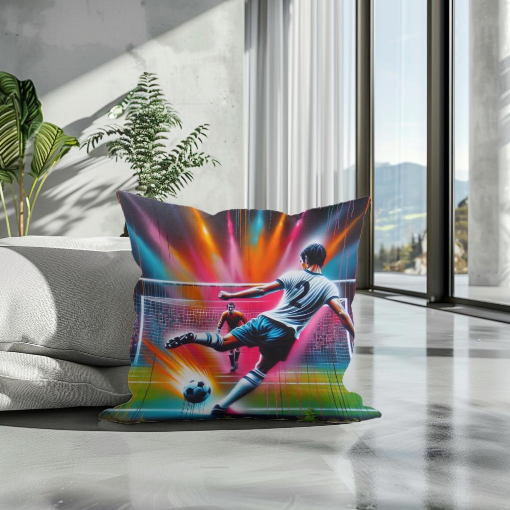 Free Kick Frenzy Cotton Cushion