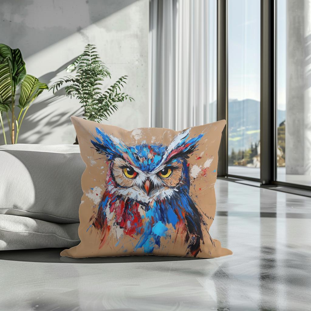 Electric Owl Cotton Cushion
