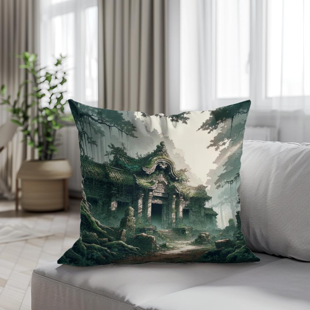 Forgotten Temple Cotton Cushion