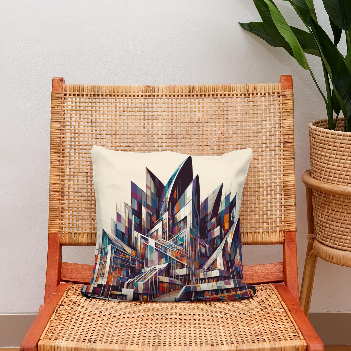 Edinburgh Scottish Parliament Abstract Vision Cotton Cushion