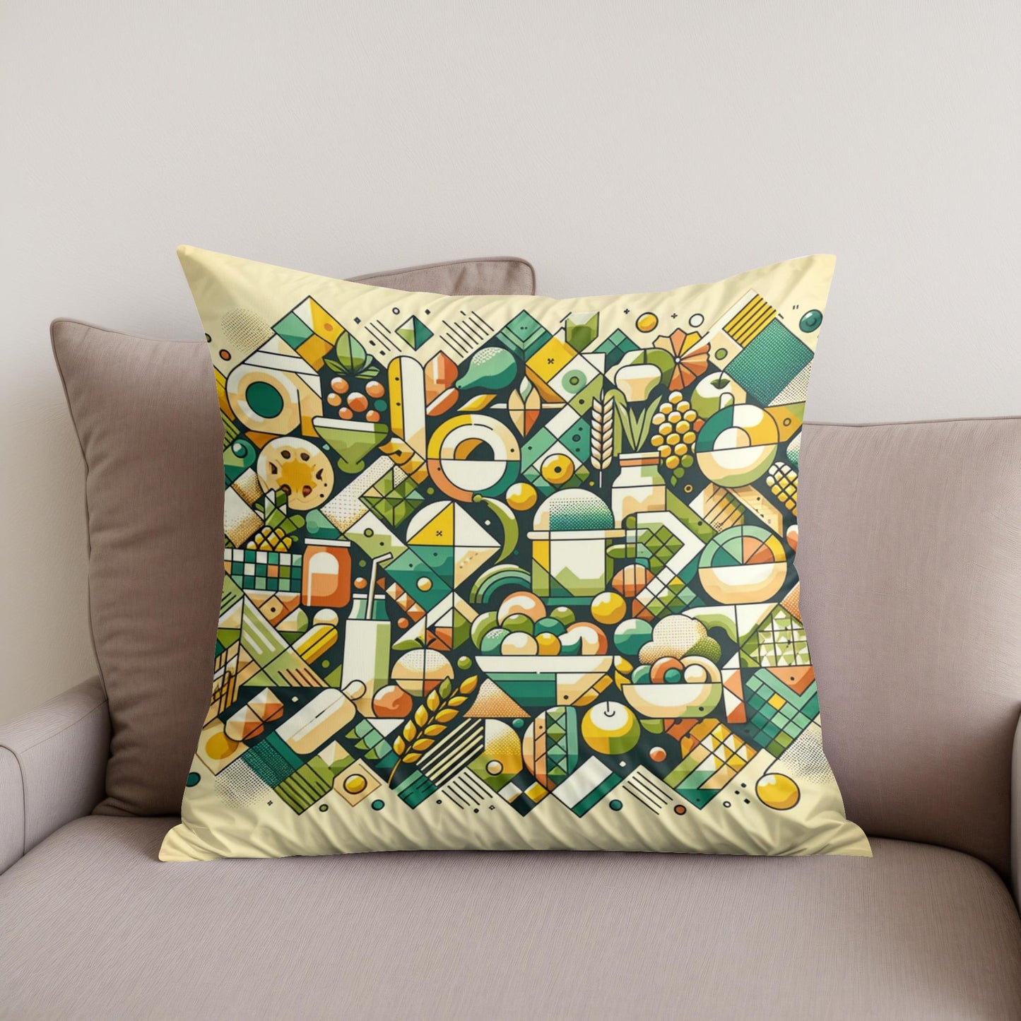 Culinary Mosaic Cotton Cushion