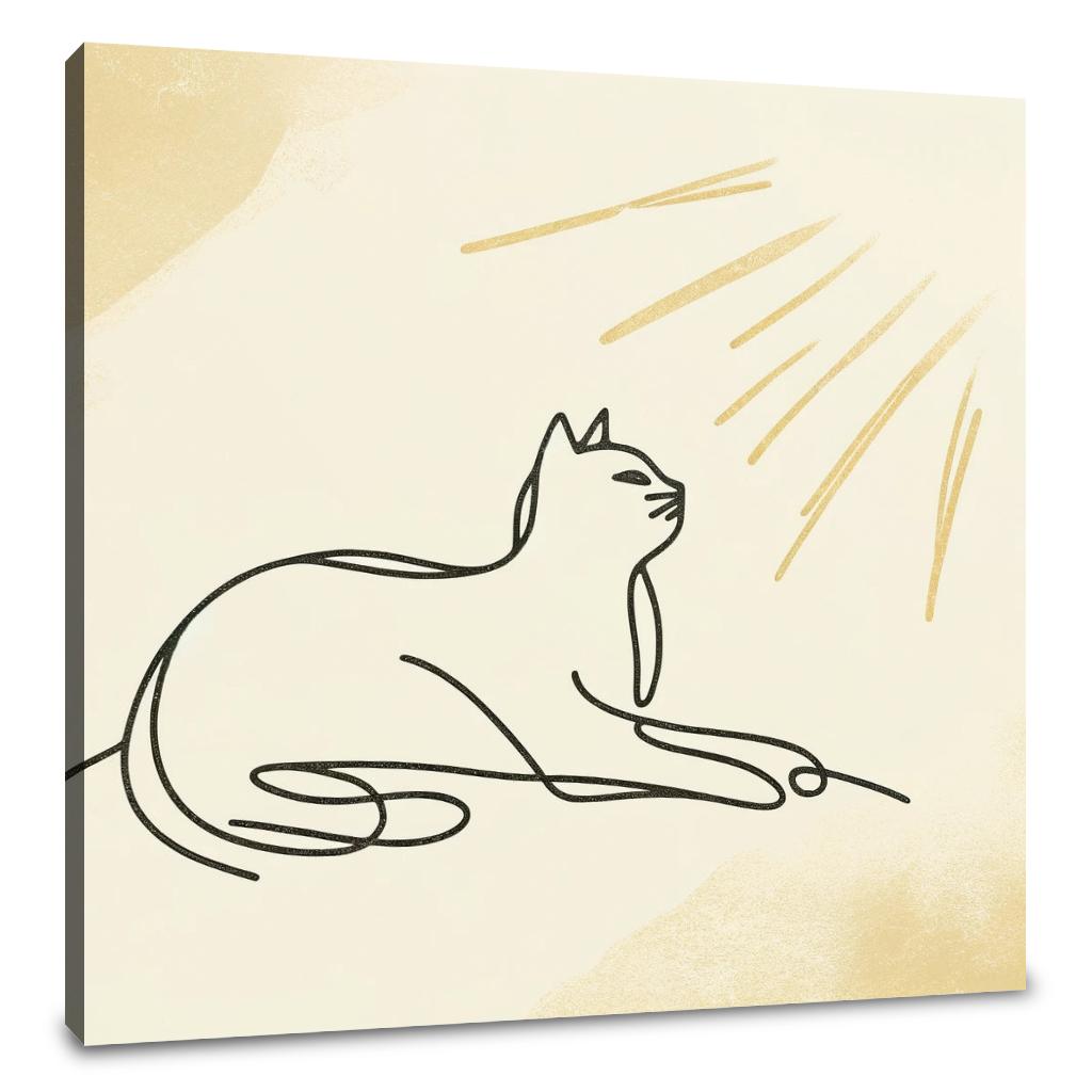 Sunlit Cat Canvas