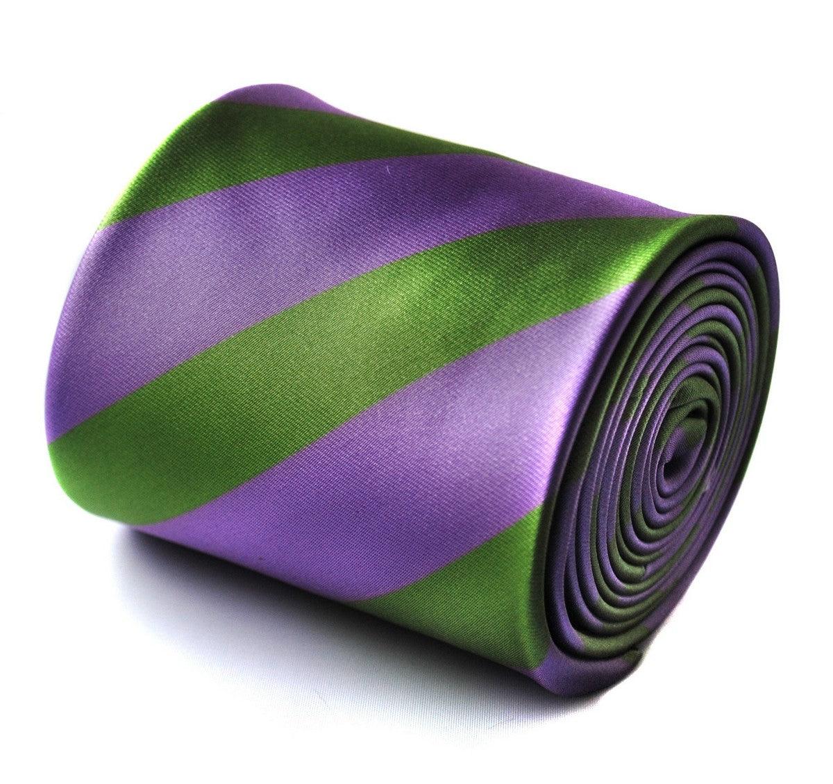 green and purple barber stripe tie