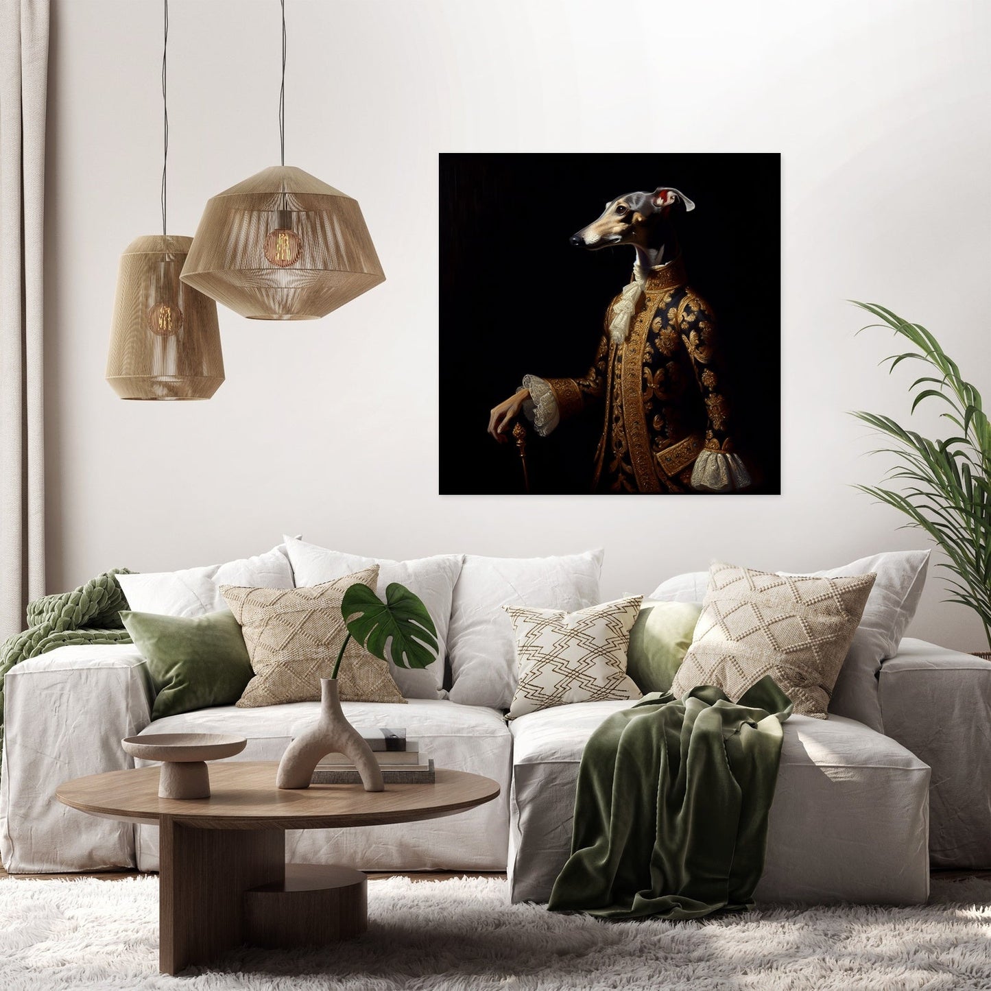 Regal Whippet Royalty Canvas