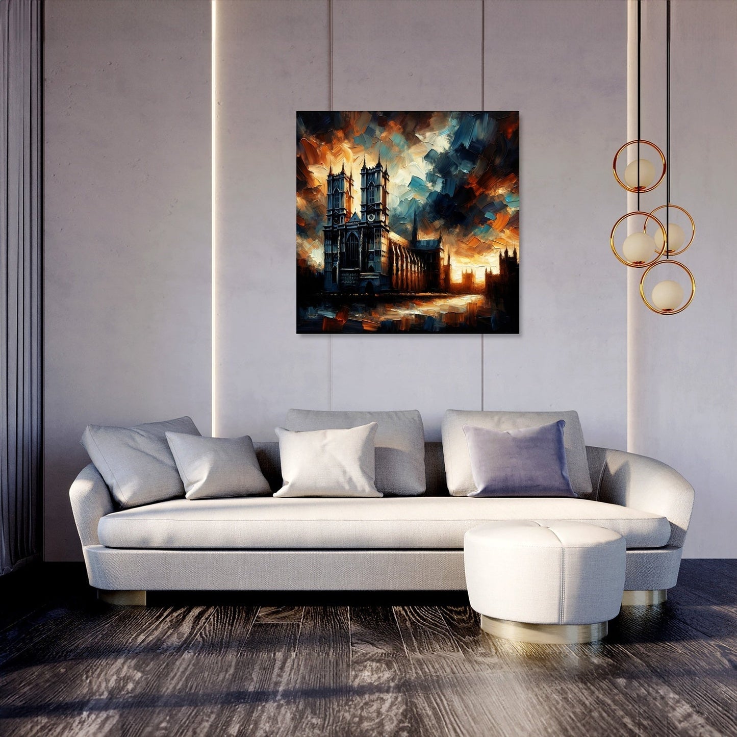London's Abbey at Dusk Canvas