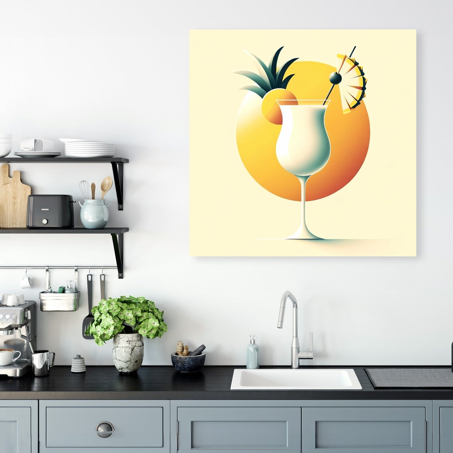 Piña Colada Minimalist Dream Canvas