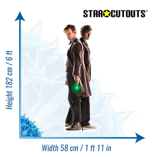 SC704 10th & 11th Doctor 50th Anniversary Special Matt Smith and David Tenant Cardboard Cut Out Height 182cm
