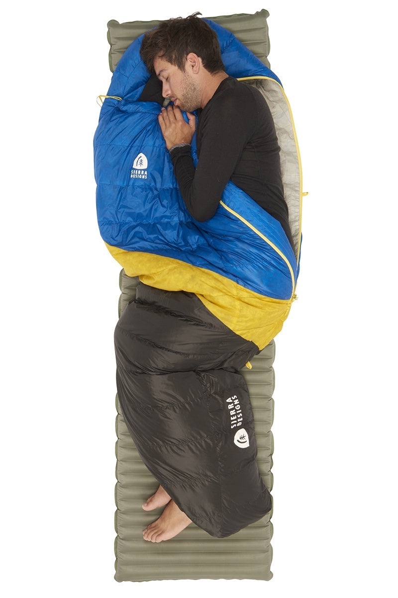Sierra Designs Nitro 35°F (-3°C) 800-Fill DriDown Sleeping Bag - Long - Blue/Yellow/Peat