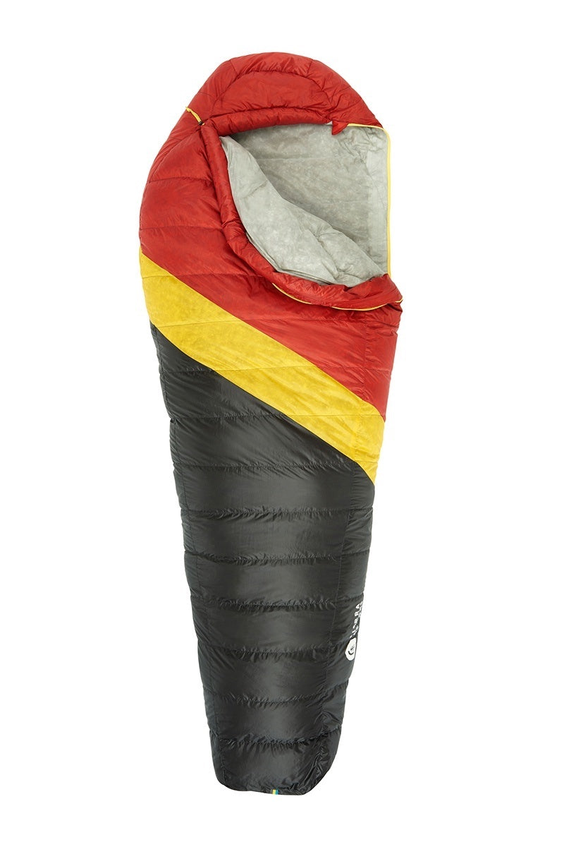 Sierra Designs Nitro 20°F (-7°C) 800-Fill DriDown Sleeping Bag - Long - Red/Yellow/Peat
