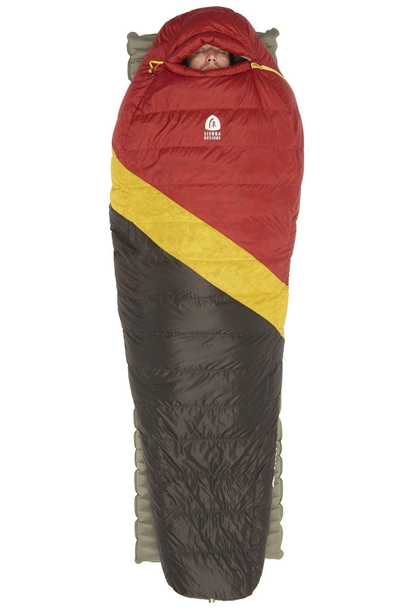 Sierra Designs Nitro 20°F (-7°C) 800-Fill DriDown Sleeping Bag - Long - Red/Yellow/Peat