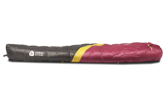 Sierra Designs Women's Nitro 20°F (-7°C) 800-Fill DriDown Sleeping Bag - Regular - Sangria/Yellow/Peat