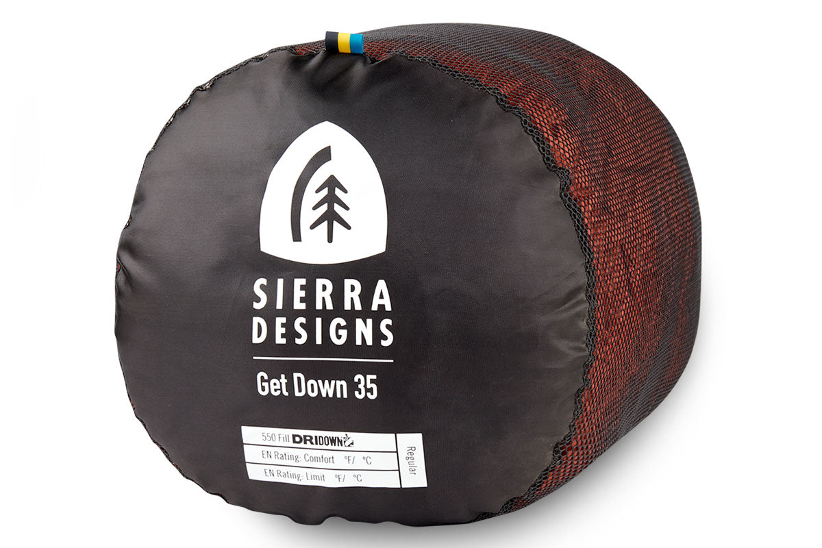 Sierra Designs Get Down 35°F (-3°C) 550-Fill DriDown Sleeping Bag - Long - Red