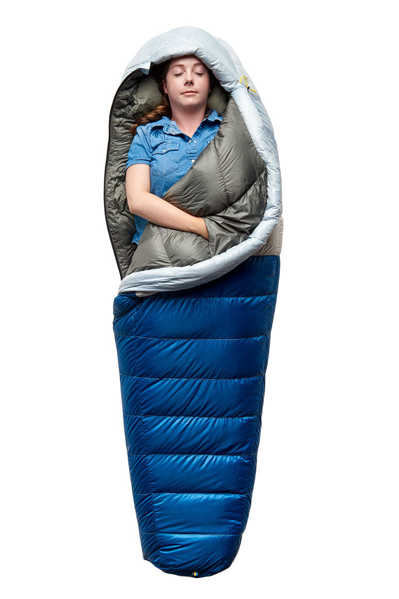 Sierra Designs Women's Get Down 20°F (-7°C) 550-Fill DriDown Sleeping Bag - Regular - Light Blue/Blue