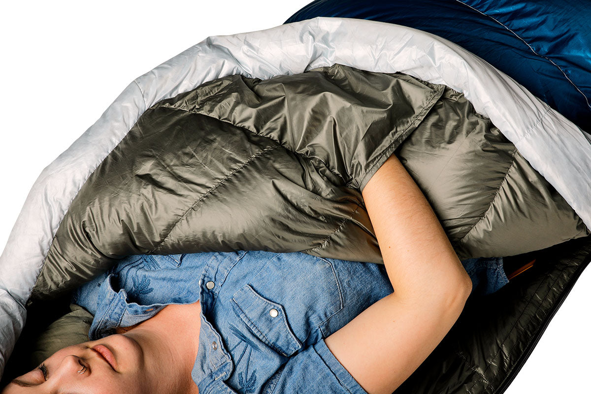 Sierra Designs Women's Get Down 20°F (-7°C) 550-Fill DriDown Sleeping Bag - Regular - Light Blue/Blue