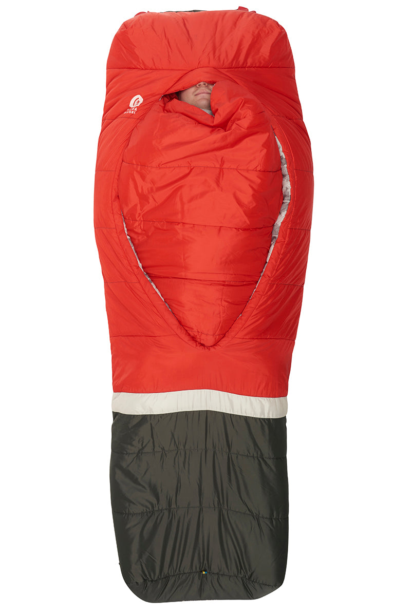 Sierra Designs Frontcountry Bed 20°F (-7°C) Synthetic Sleeping Bag - Long - Red/Grey