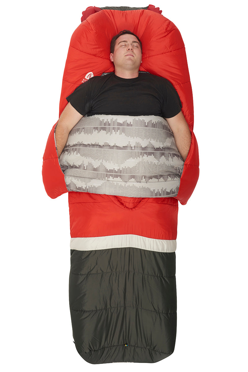Sierra Designs Frontcountry Bed 20°F (-7°C) Synthetic Sleeping Bag - Regular - Red/Grey