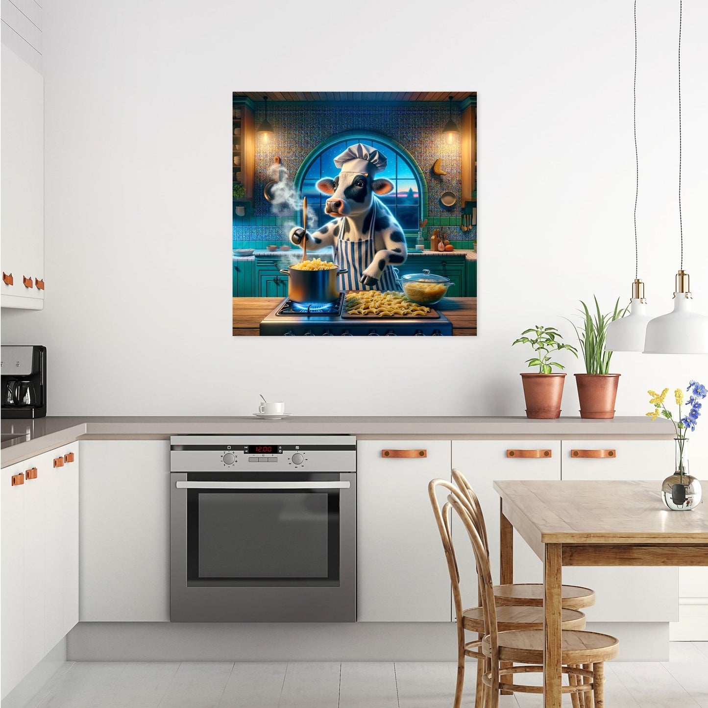 Pasta Chef Cow Canvas