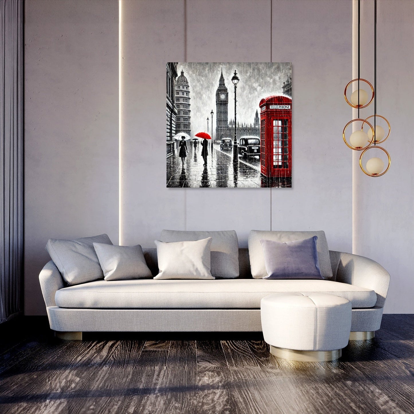 London Rain Stroll Canvas