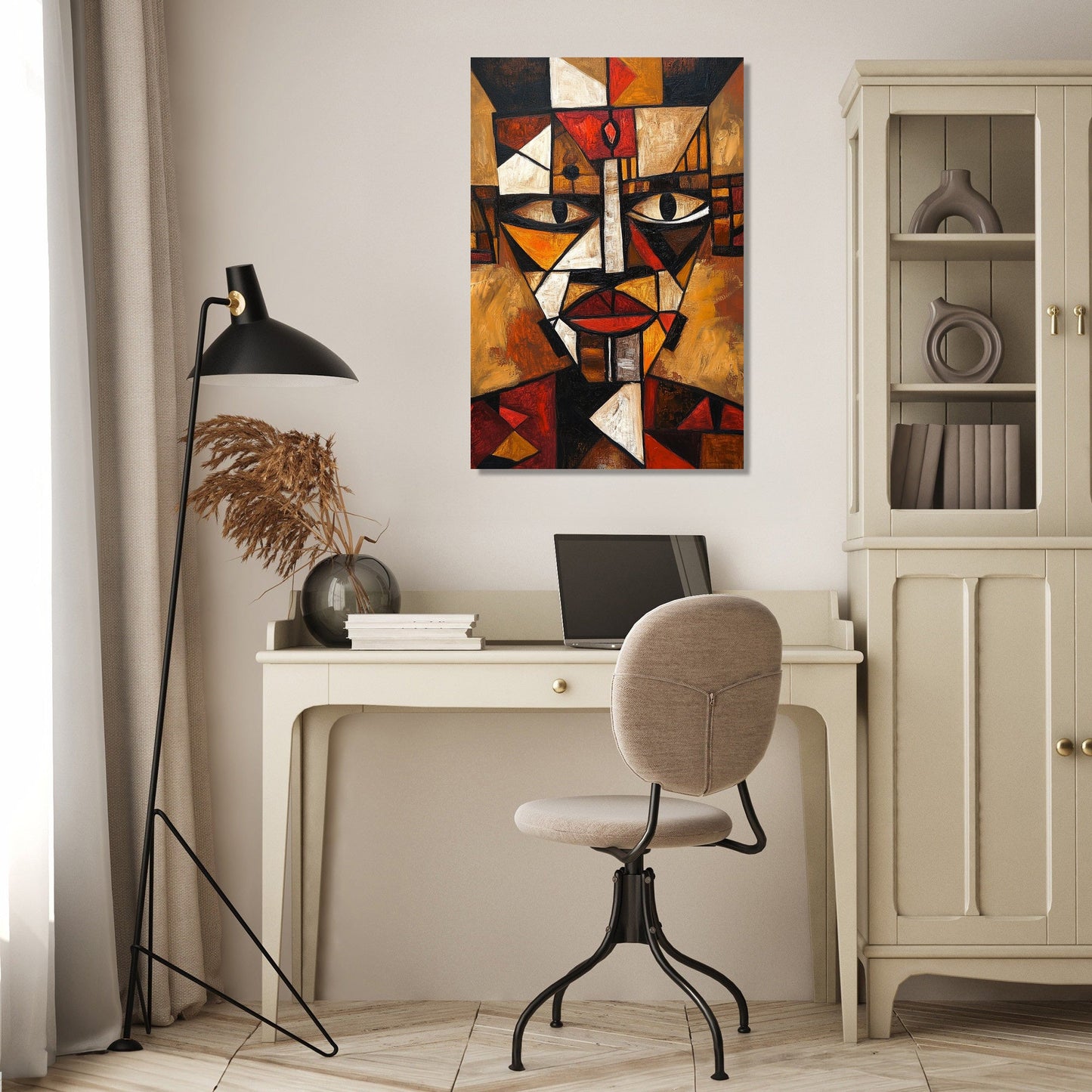 Geometric Tribal Mask Canvas