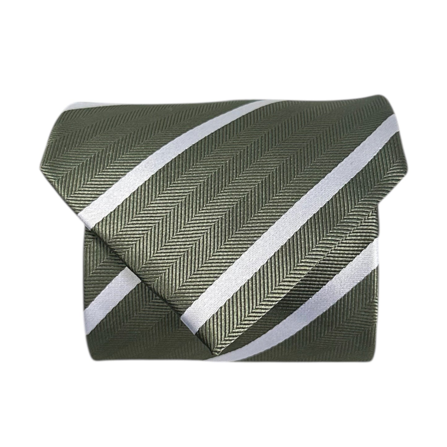 Khaki & White Stripe Tie - Hawksmoor Edit