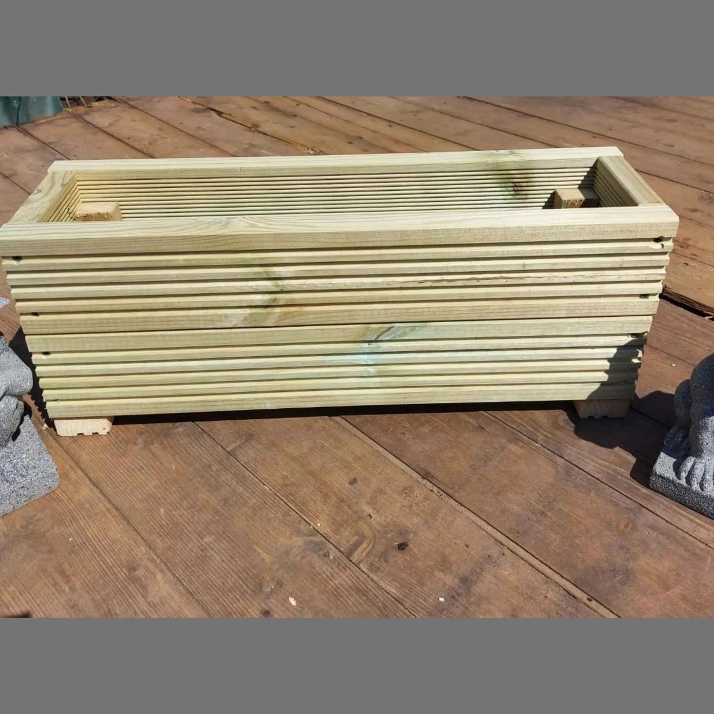 70cm long double tier wooden decking planter