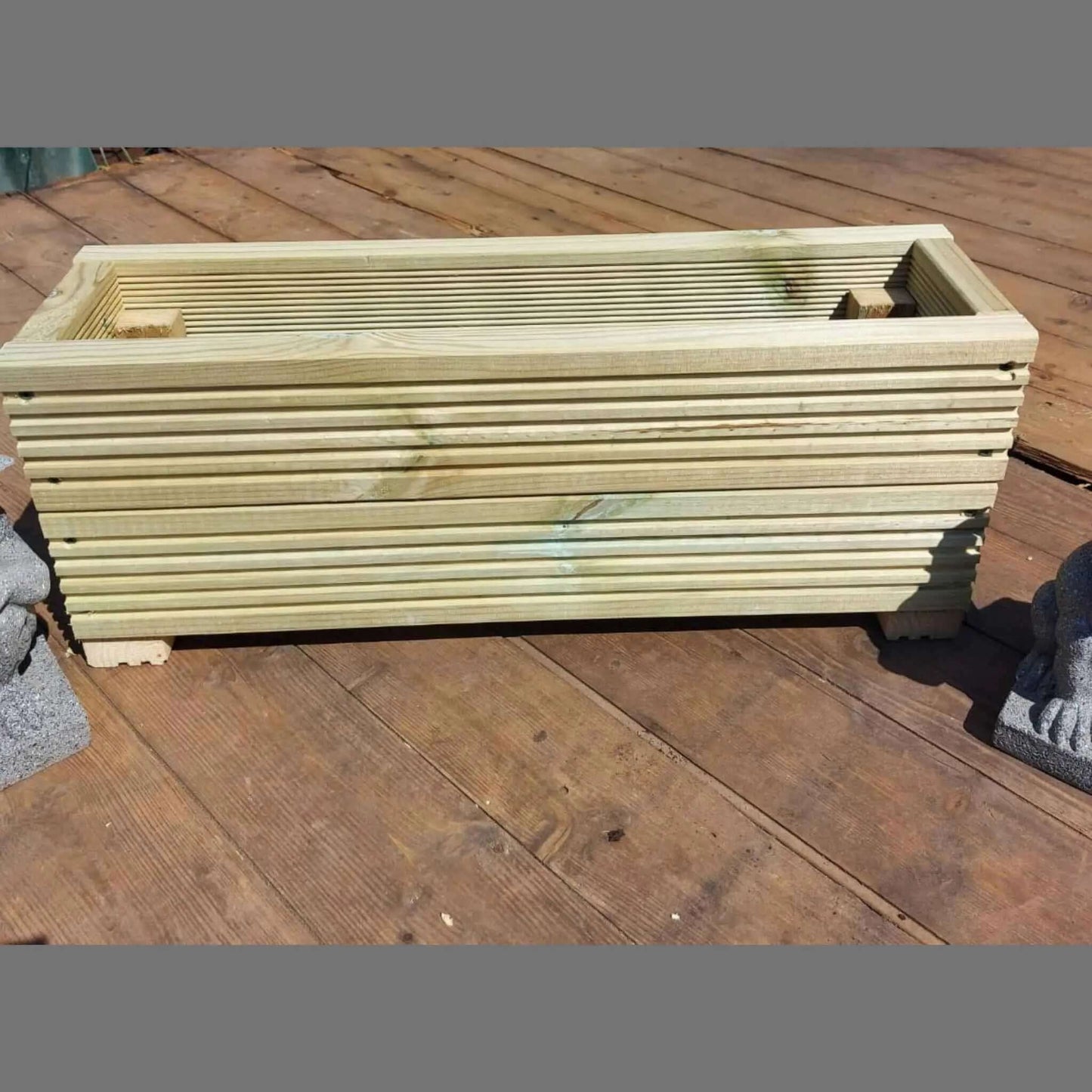 70cm long double tier wooden decking planter
